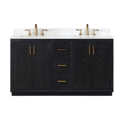 Altair Designs Gazsi 60" double vanity with top - 543060-BN-GW-NM