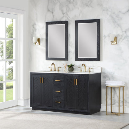 Altair Designs Gazsi 60" double vanity with top - 543060-BN-GW-NM