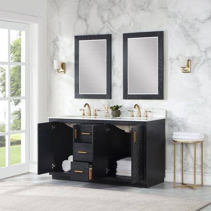 Altair Designs Gazsi 60" double vanity with top - 543060-BN-GW-NM