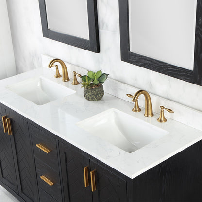 Altair Designs Gazsi 60" double vanity with top - 543060-BN-GW-NM
