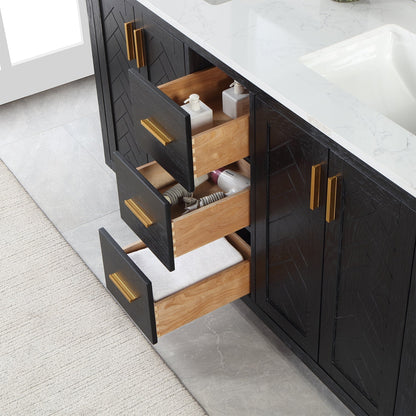 Altair Designs Gazsi 60" double vanity with top - 543060-BN-GW-NM