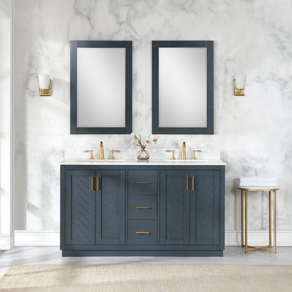 Altair Designs Gazsi 60" double vanity with top - 543060-BN-GW-NM