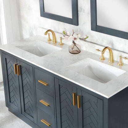 Altair Designs Gazsi 60" double vanity with top - 543060-BN-GW-NM