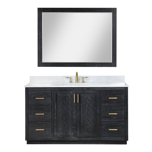 Altair Designs Gazsi 60" single vanity with top - 543060S-BO-GW-NM