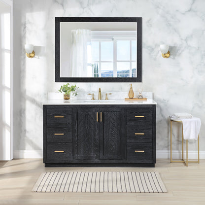 Altair Designs Gazsi 60" single vanity with top - 543060S-BO-GW-NM