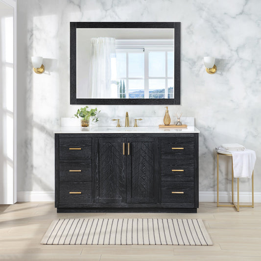 Altair Designs Gazsi 60" single vanity with top - 543060S-BO-GW-NM