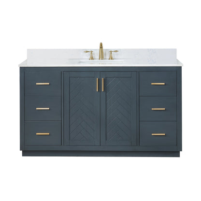 Altair Designs Gazsi 60" single vanity with top - 543060S-BO-GW-NM