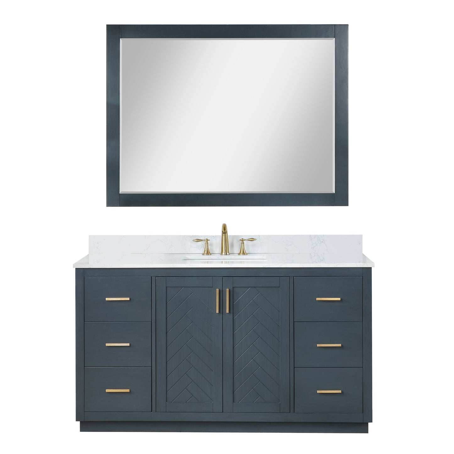 Altair Designs Gazsi 60" single vanity with top - 543060S-BO-GW-NM