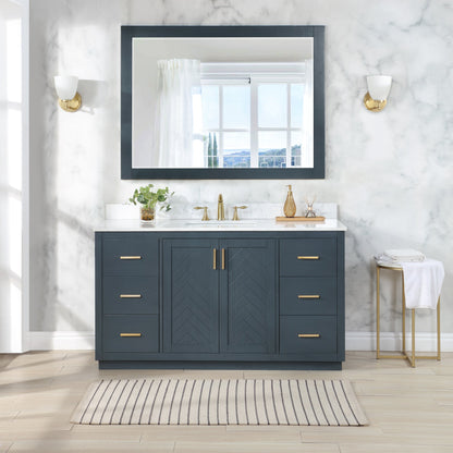 Altair Designs Gazsi 60" single vanity with top - 543060S-BO-GW-NM