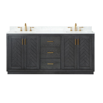 Altair Designs Gazsi 72" double vanity with top - 543072-BN-GW-NM