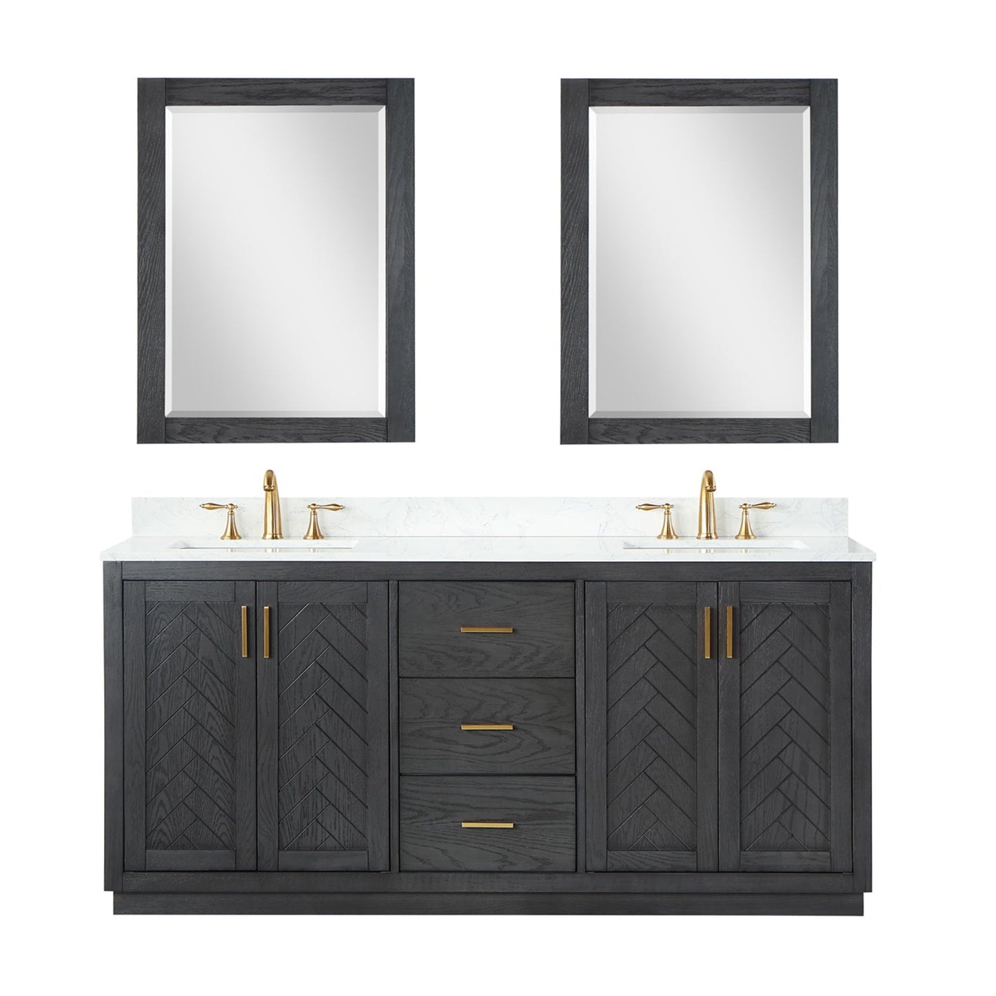 Altair Designs Gazsi 72" double vanity with top - 543072-BN-GW-NM