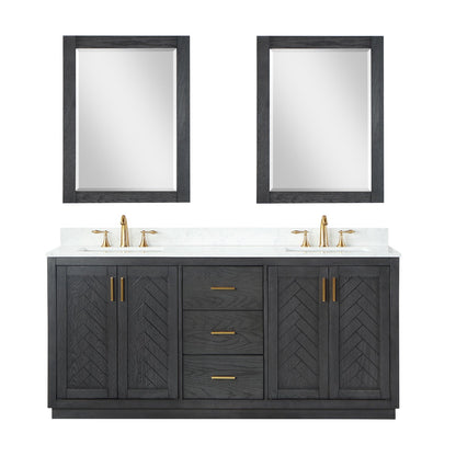 Altair Designs Gazsi 72" double vanity with top - 543072-BN-GW-NM