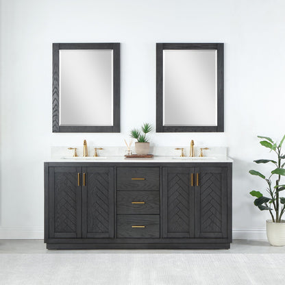 Altair Designs Gazsi 72" double vanity with top - 543072-BN-GW-NM