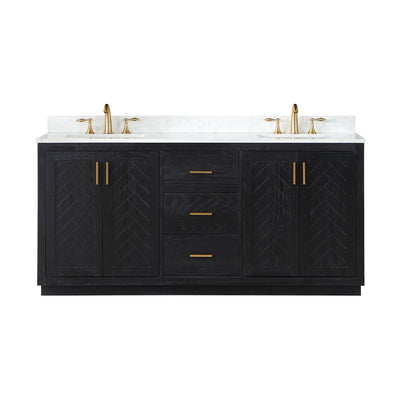 Altair Designs Gazsi 72" double vanity with top - 543072-BN-GW-NM