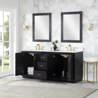 Altair Designs Gazsi 72" double vanity with top - 543072-BN-GW-NM