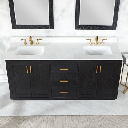 Altair Designs Gazsi 72" double vanity with top - 543072-BN-GW-NM