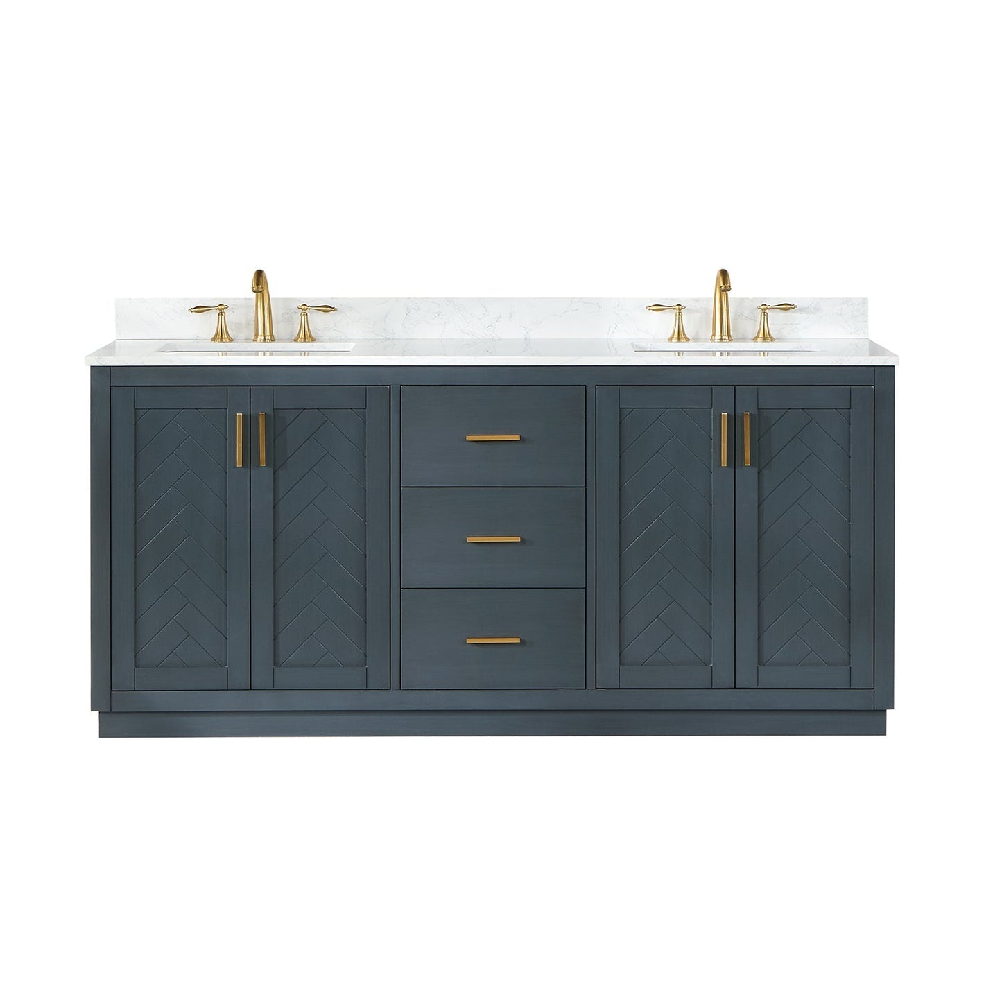 Altair Designs Gazsi 72" double vanity with top - 543072-BN-GW-NM