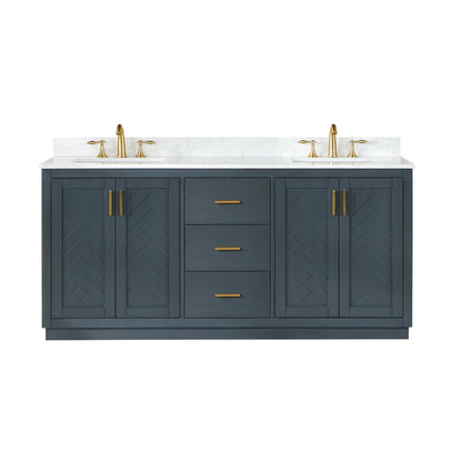 Altair Designs Gazsi 72" double vanity with top - 543072-BN-GW-NM