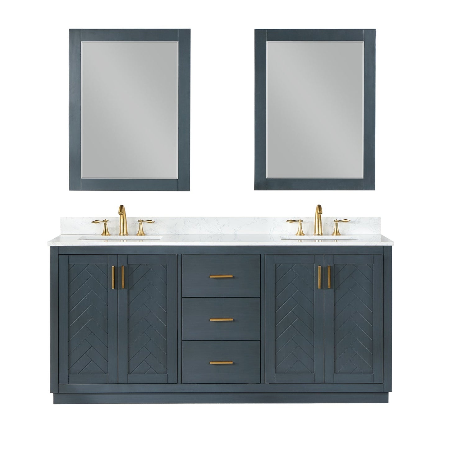 Altair Designs Gazsi 72" double vanity with top - 543072-BN-GW-NM