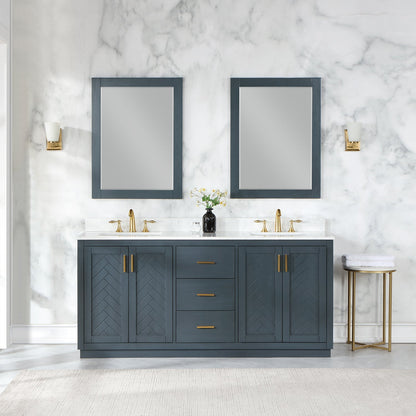 Altair Designs Gazsi 72" double vanity with top - 543072-BN-GW-NM