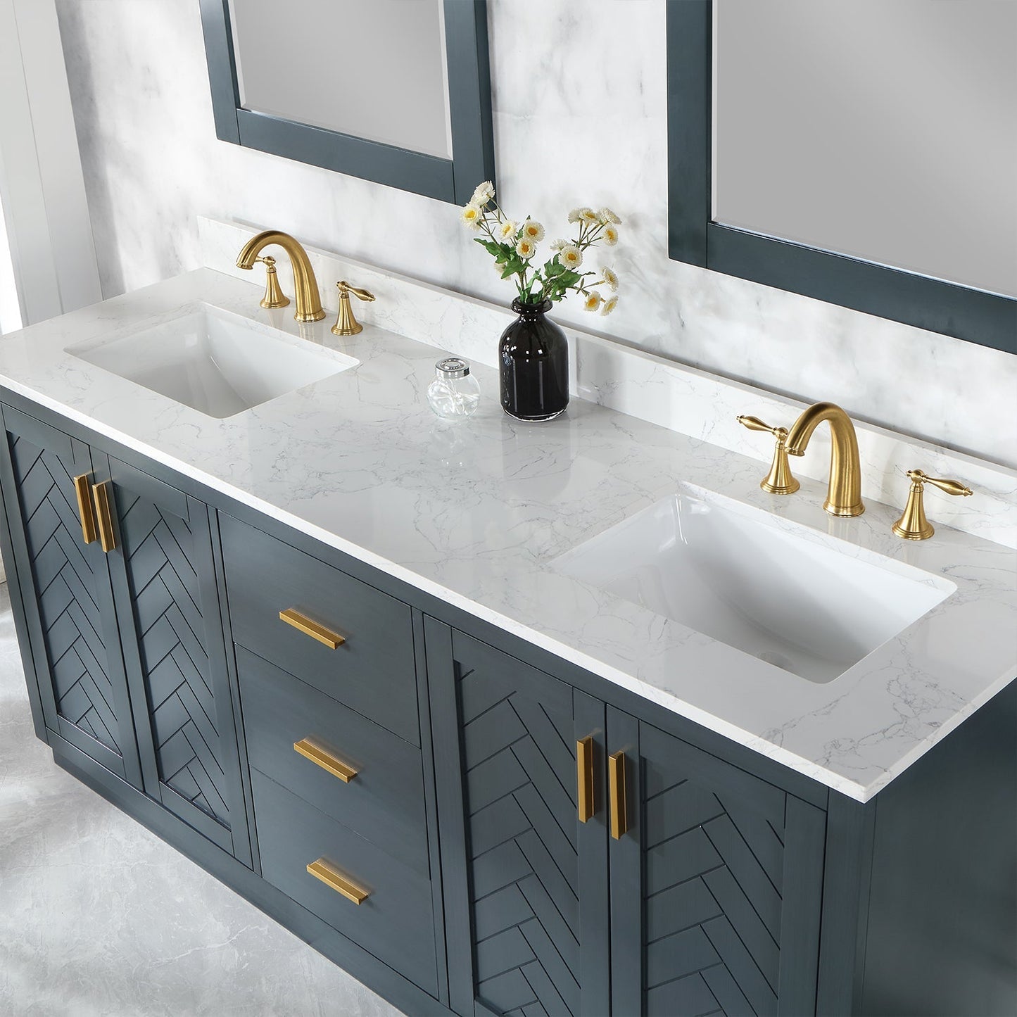 Altair Designs Gazsi 72" double vanity with top - 543072-BN-GW-NM