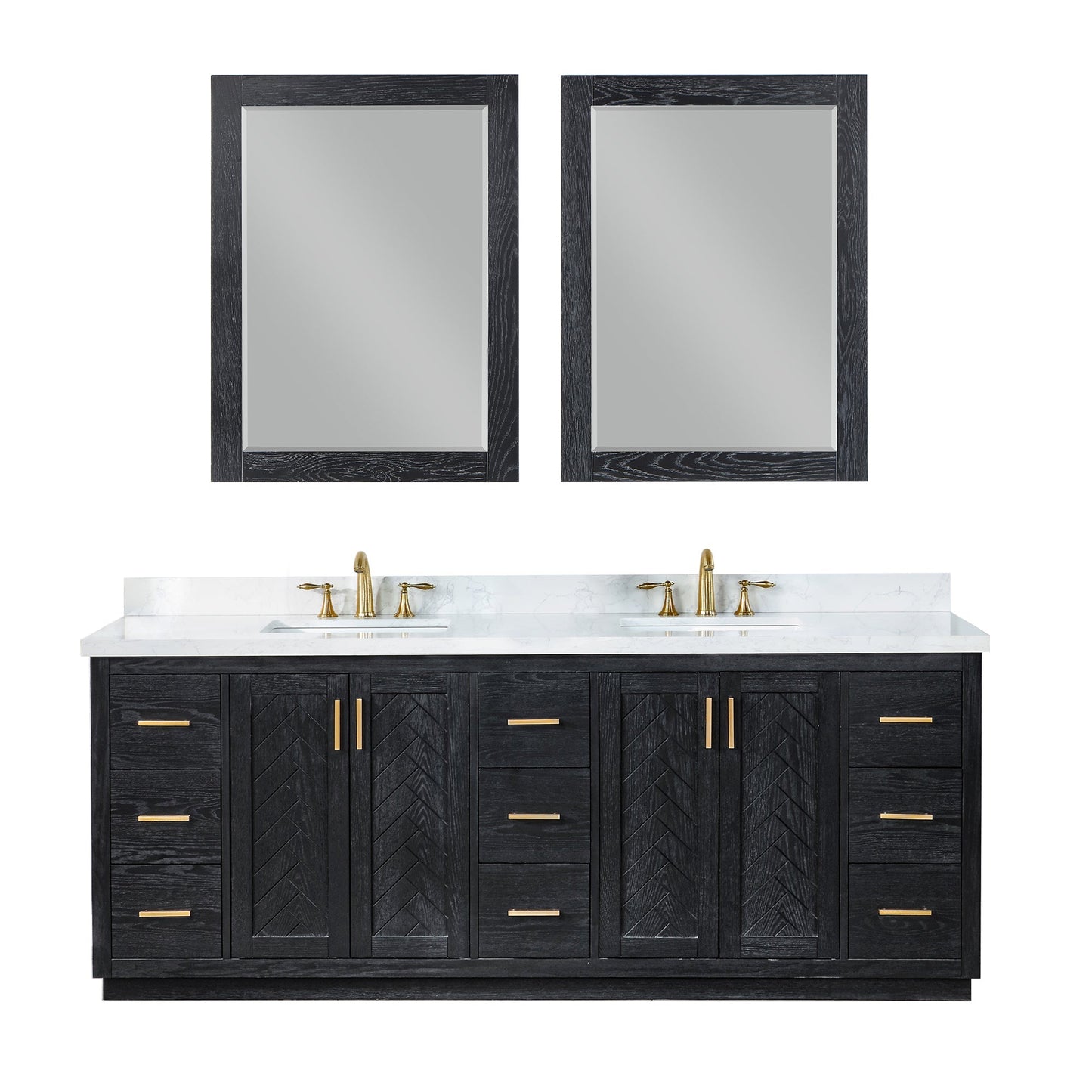 Altair Designs Gazsi 84" double vanity with top - 543084-BO-GW-NM
