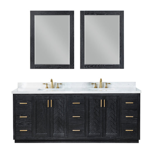 Altair Designs Gazsi 84" double vanity with top - 543084-BO-GW-NM