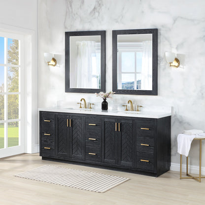 Altair Designs Gazsi 84" double vanity with top - 543084-BO-GW-NM