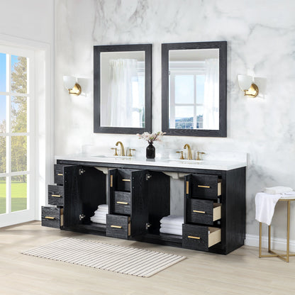 Altair Designs Gazsi 84" double vanity with top - 543084-BO-GW-NM