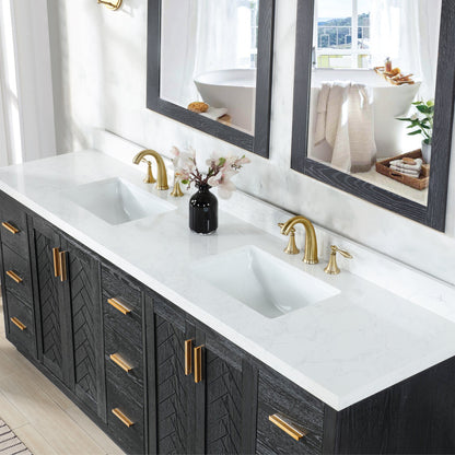 Altair Designs Gazsi 84" double vanity with top - 543084-BO-GW-NM