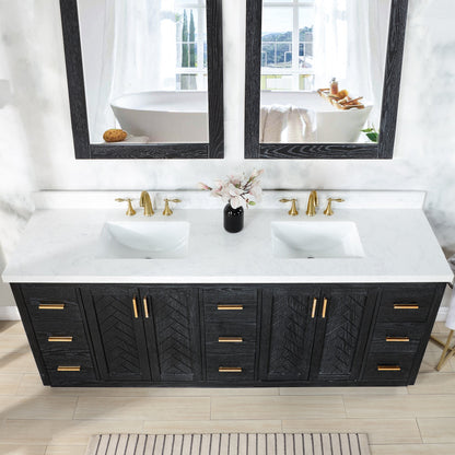 Altair Designs Gazsi 84" double vanity with top - 543084-BO-GW-NM