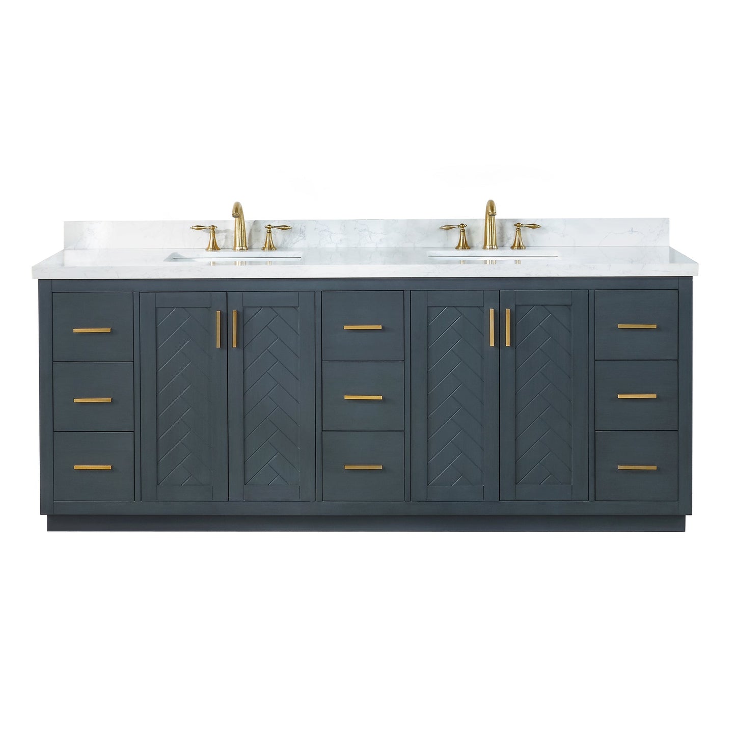 Altair Designs Gazsi 84" double vanity with top - 543084-BO-GW-NM