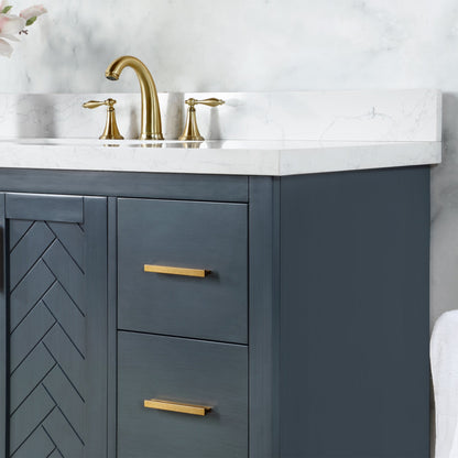 Altair Designs Gazsi 84" double vanity with top - 543084-BO-GW-NM