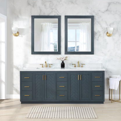 Altair Designs Gazsi 84" double vanity with top - 543084-BO-GW-NM
