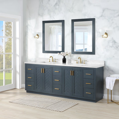 Altair Designs Gazsi 84" double vanity with top - 543084-BO-GW-NM