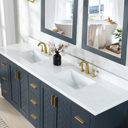 Altair Designs Gazsi 84" double vanity with top - 543084-BO-GW-NM