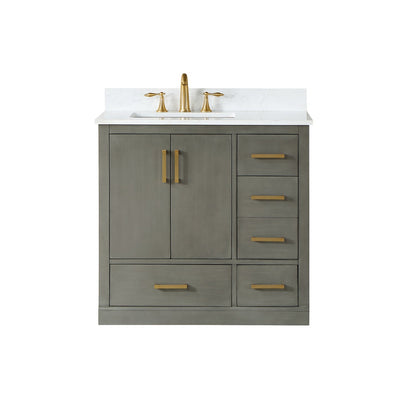 Altair Designs Monna 36" single vanity with top - 544036-WH-CG-NM