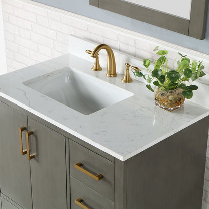 Altair Designs Monna 36" single vanity with top - 544036-WH-CG-NM