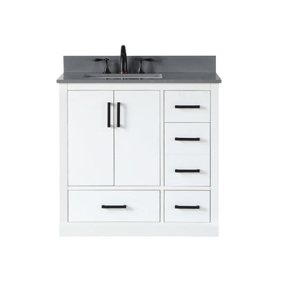 Altair Designs Monna 36" single vanity with top - 544036-WH-CG-NM