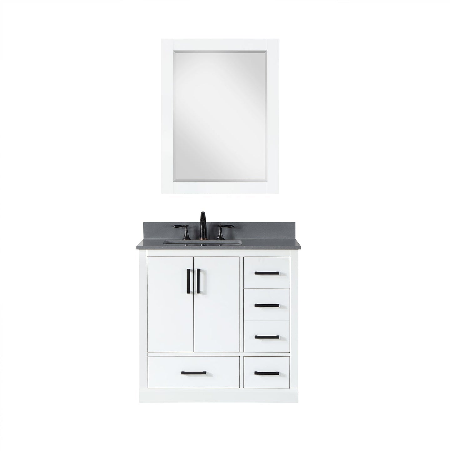 Altair Designs Monna 36" single vanity with top - 544036-WH-CG-NM