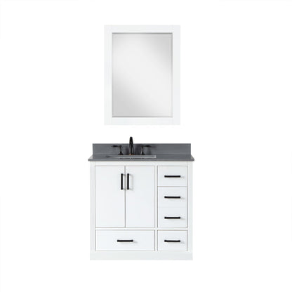 Altair Designs Monna 36" single vanity with top - 544036-WH-CG-NM