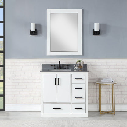 Altair Designs Monna 36" single vanity with top - 544036-WH-CG-NM