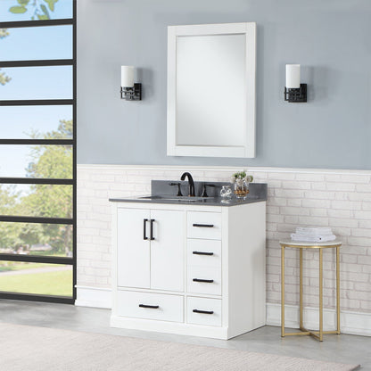 Altair Designs Monna 36" single vanity with top - 544036-WH-CG-NM