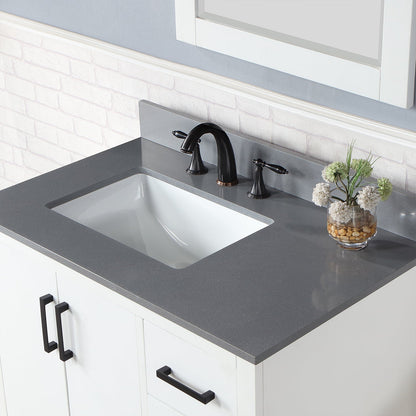 Altair Designs Monna 36" single vanity with top - 544036-WH-CG-NM