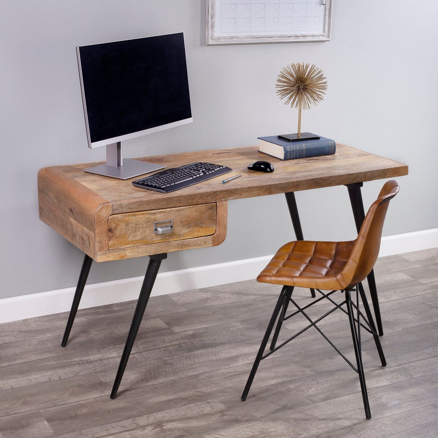 Butler Specialty Company Anuri Natural Wood & Metal Desk, Light Brown  - 5449312