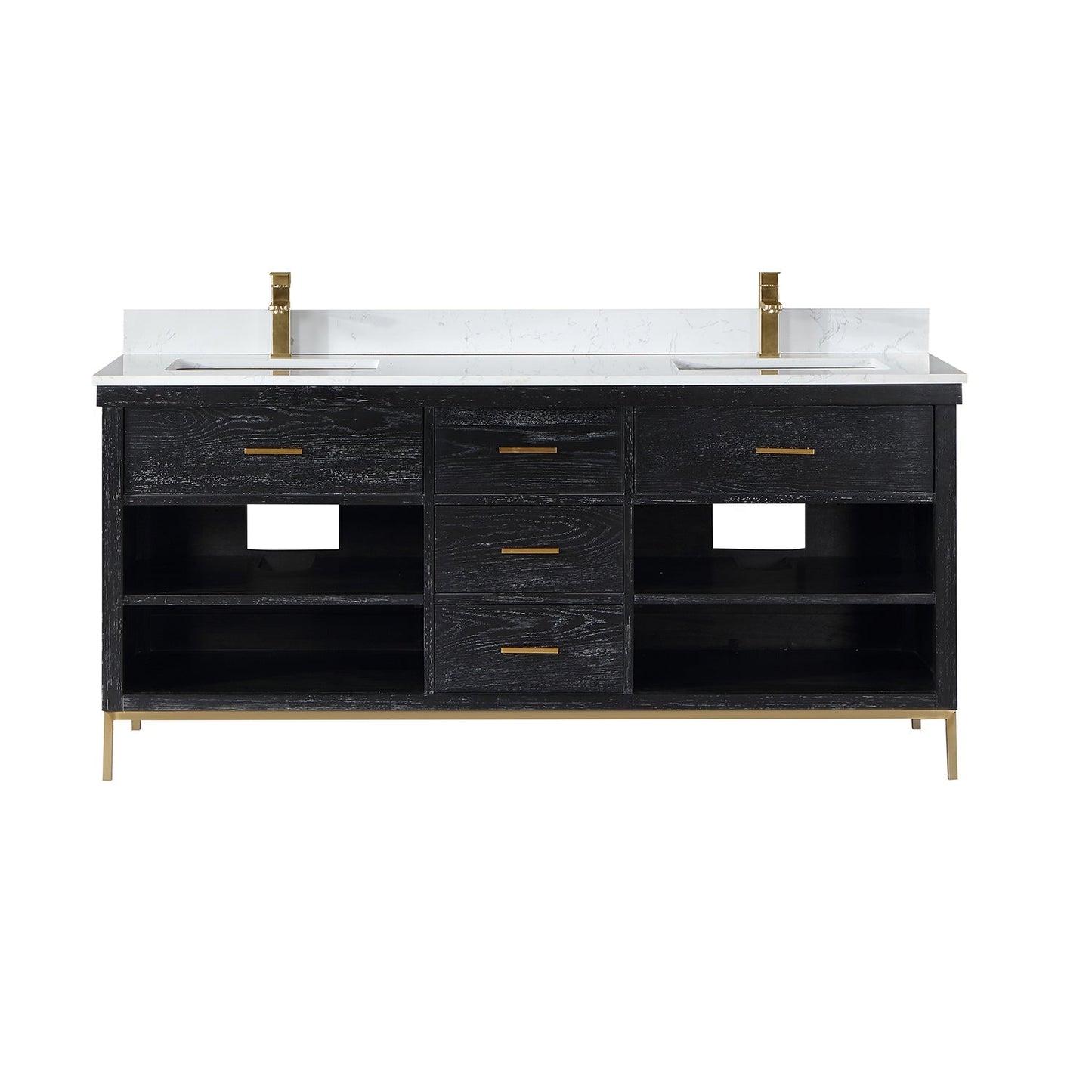 Altair Designs 72" double vanity with top - 545072-WH-AW-NM