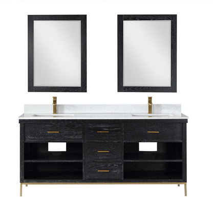 Altair Designs 72" double vanity with top - 545072-WH-AW-NM