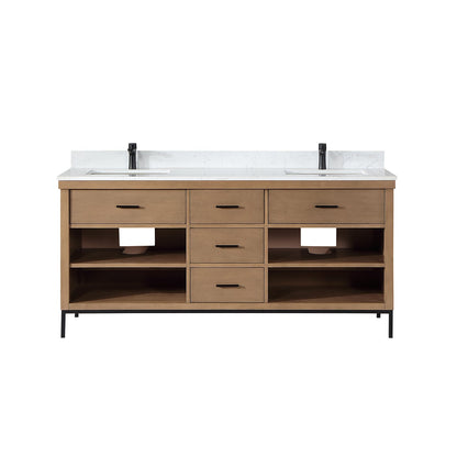 Altair Designs 72" double vanity with top - 545072-WH-AW-NM