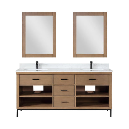 Altair Designs 72" double vanity with top - 545072-WH-AW-NM