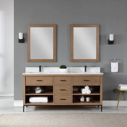 Altair Designs 72" double vanity with top - 545072-WH-AW-NM